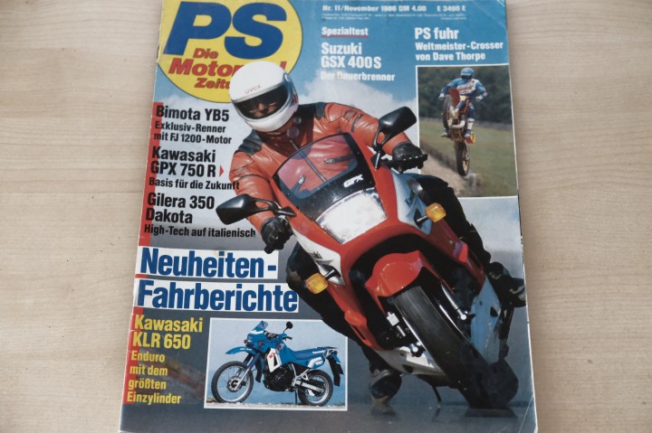 Deckblatt PS Sport Motorrad (11/1986)